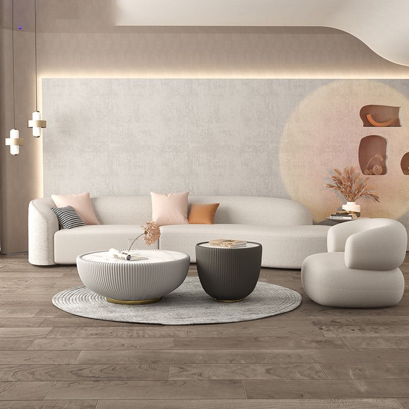 Contemporary Fabric/Faux Leather Tight Back Sofa Tuxedo Arm Curved Seating Clearhalo 'furn' 'furn_sofas' 'Furniture' 'Living Room Furniture' 'Sofa' 'sofas' 1200x1200_67a502f3-bac9-4706-a26a-4cab427cb4de