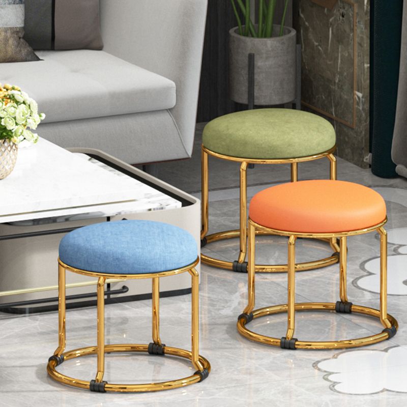 Standard Ottoman Fade Resistant Cotton Blend Glam Round Solid Color Ottoman Clearhalo 'furn' 'furn_ottomans_poufs' 'Furniture' 'Living Room Furniture' 'Ottomans & Poufs' 'ottomans_poufs' 1200x1200_67a6ceac-ba9d-492c-9530-a8217d1c16bc