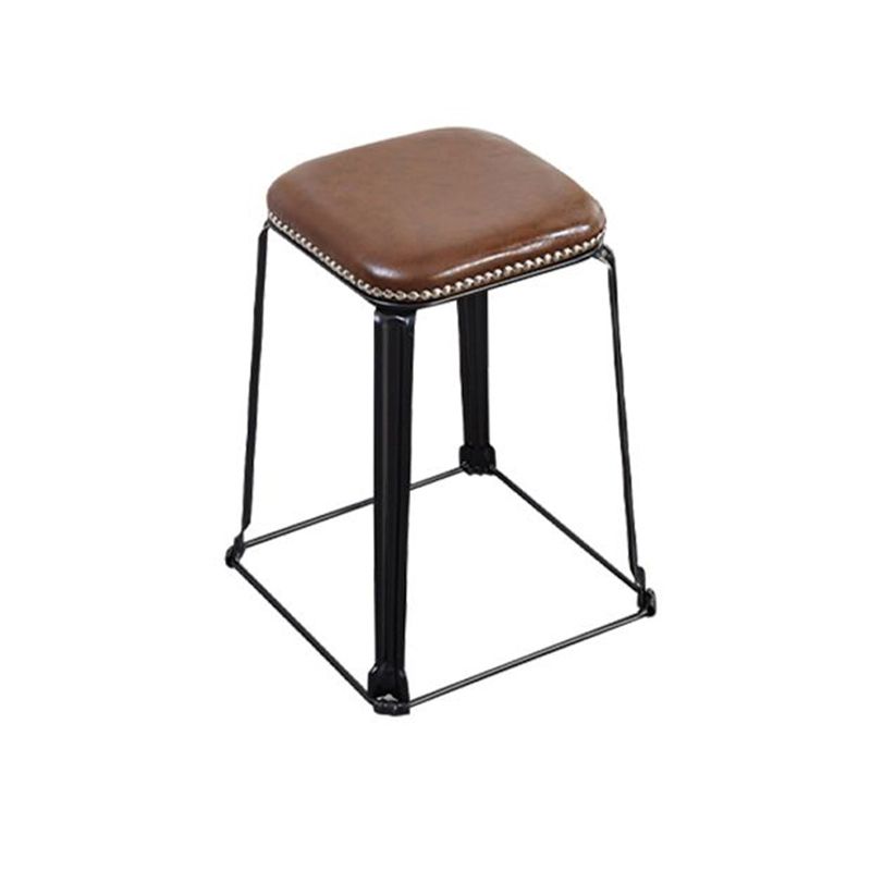 Modern Square Poof Solid Water Resistant Faux Leather Poof with Nailhead Trim Clearhalo 'furn' 'furn_ottomans_poufs' 'Furniture' 'Living Room Furniture' 'Ottomans & Poufs' 'ottomans_poufs' 1200x1200_67a89b51-2f5f-4b2f-8e51-fa3b45679c29