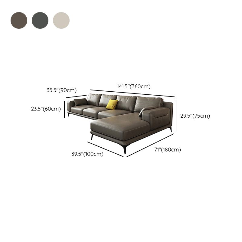 Soggiorno in pelle autentica stazionaria cuscini a braccio di incasso