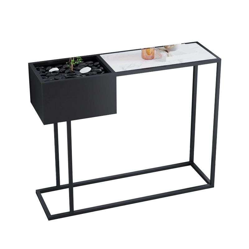 Table de consola negra contemporánea Mesa de sofá de consola rectángica para Hall
