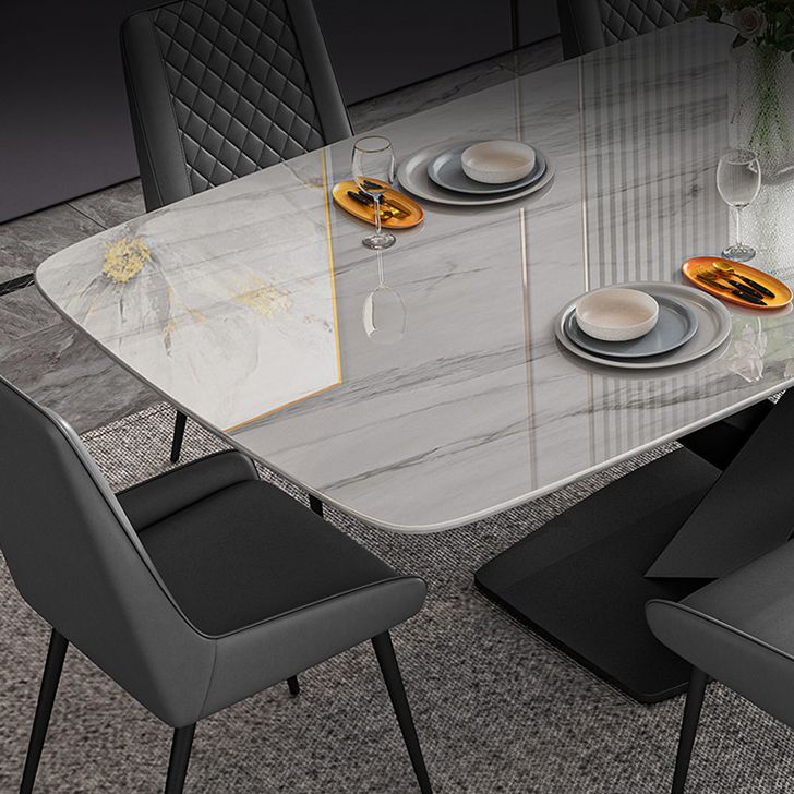Traditional Luxury Rectangle Dining Table White Sintered Stone Table with Black Pedestal Base Clearhalo ' dining_table' 'Dining Tables & Seating' 'Dining Tables' 'furn' 'furn_dining_table' 'Furniture' 'furniture_dining_table' 'Kitchen & Dining Furniture' 'kitchen&dining_furn' 'kitchen' 'kitchen_dining_table' 1200x1200_67ab86a4-c4ca-4f13-bbb9-0ecd4ab7ffc8