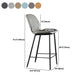 Scandinavian Armless Bar Stools Faux Leather Low Back Barstool with 4 Black Legs