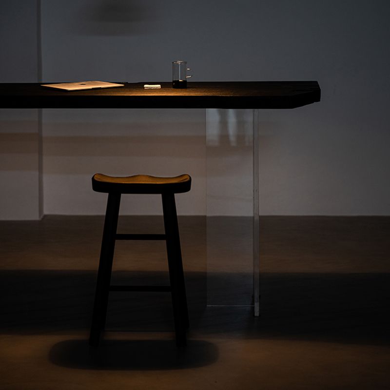 Solid Wood Dining Stools Black Armless Bar Stools with Footrest Clearhalo 'Bar Furniture' 'Bar Stools' 'bar_stools' 'furn' 'furn_bar_stools' 'Furniture' 'Kitchen & Dining Furniture' 1200x1200_67ac9cb5-57ce-4f1a-88fb-d4513de3dbd0