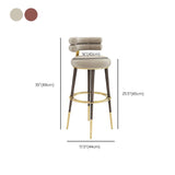 Glam Bar Stool Upholstered Backrest Counter Stool for Bristol