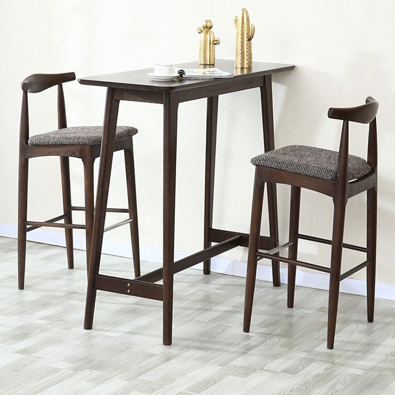 Modern vast hout bistro accent eettafel rechthoek indoor patio balk tafel