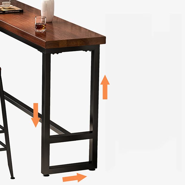 Rectangle Wood Bar Table Contemporary Bar Dining Table with Trestle Base Clearhalo 'Bar Furniture' 'Bar Tables' 'bar_tables' 'furn' 'furn_bar_tables' 'Furniture' 'furniture_bar_tables' 'Kitchen & Dining Furniture' 1200x1200_67aef8da-f328-4b93-baff-0a2dcbae8d34