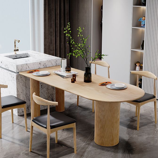 Simplicity Style Pine Freeform Solid Wood Dining Table 3 Legs Base Table for Home Clearhalo ' dining_table' 'Dining Tables & Seating' 'Dining Tables' 'furn' 'furn_dining_table' 'Furniture' 'furniture_dining_table' 'Kitchen & Dining Furniture' 'kitchen&dining_furn' 'kitchen' 'kitchen_dining_table' 1200x1200_67b0735a-f552-4b20-90e4-d81373fec787