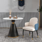 Metal Traditional Luxury Round Table Sintered Stone Top Indoor Table with Pedestal Base
