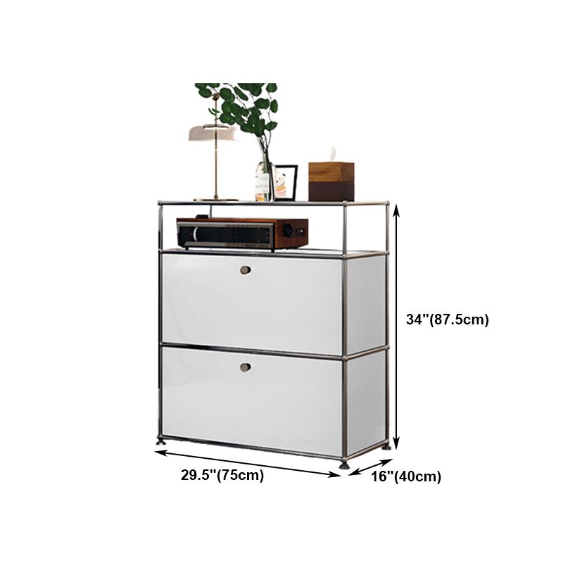 Stainless Steel Sideboard Contemporary White Dining Sideboard for Living Room Clearhalo 'buffet_sideboard' 'Buffets & Sideboards' 'furn' 'furn_buffet_sideboard' 'Furniture' 'Kitchen & Dining Furniture' 1200x1200_67b1785c-baa3-4d09-ae97-78bbd5e28ea4