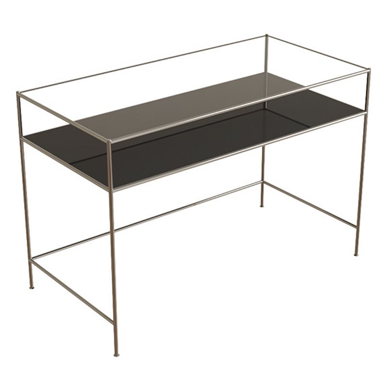 Modern Tempered Glass Desk Living Room Study Writing Desk, 47.2''L x 23.6''W Clearhalo 'furn' 'furn_office_desk' 'Furniture' 'Office Desks' 'Office Furniture' 'office_desk' 1200x1200_67b18fea-d7c7-4bf8-9d66-29f9898d6475
