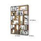 Contemporary Metal and Wooden Shelf Bookcase Open Bookcase for Office