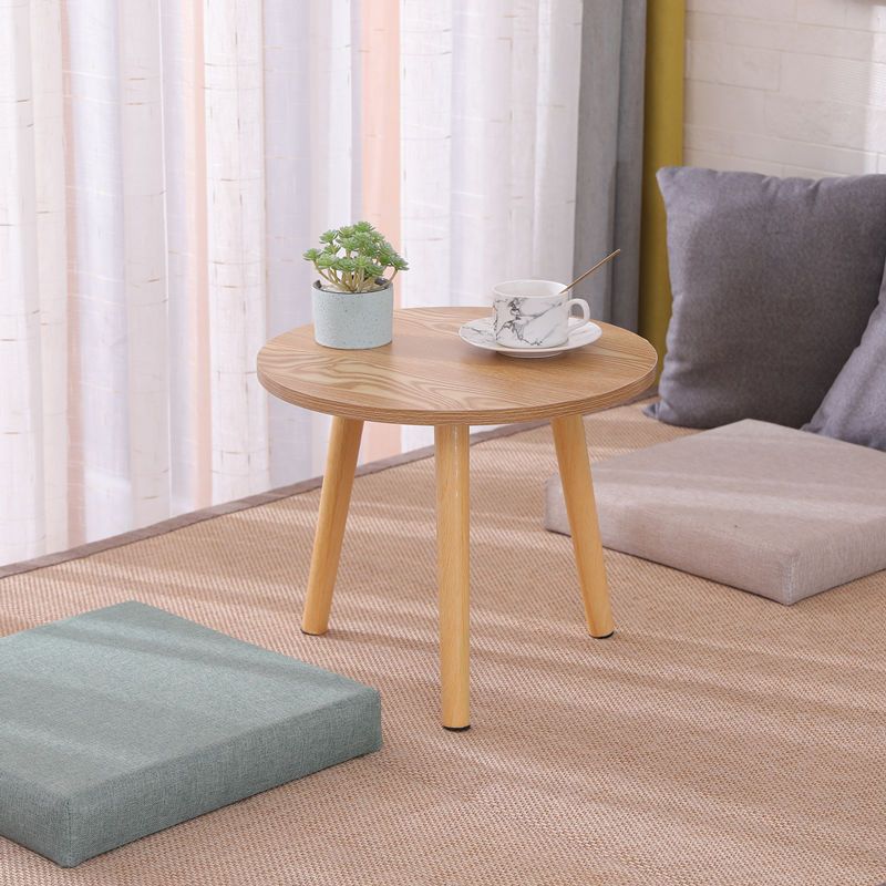 Mesa moderna de 3 piernas Mesa de madera maciza redonda de madera maciza para sala de estar