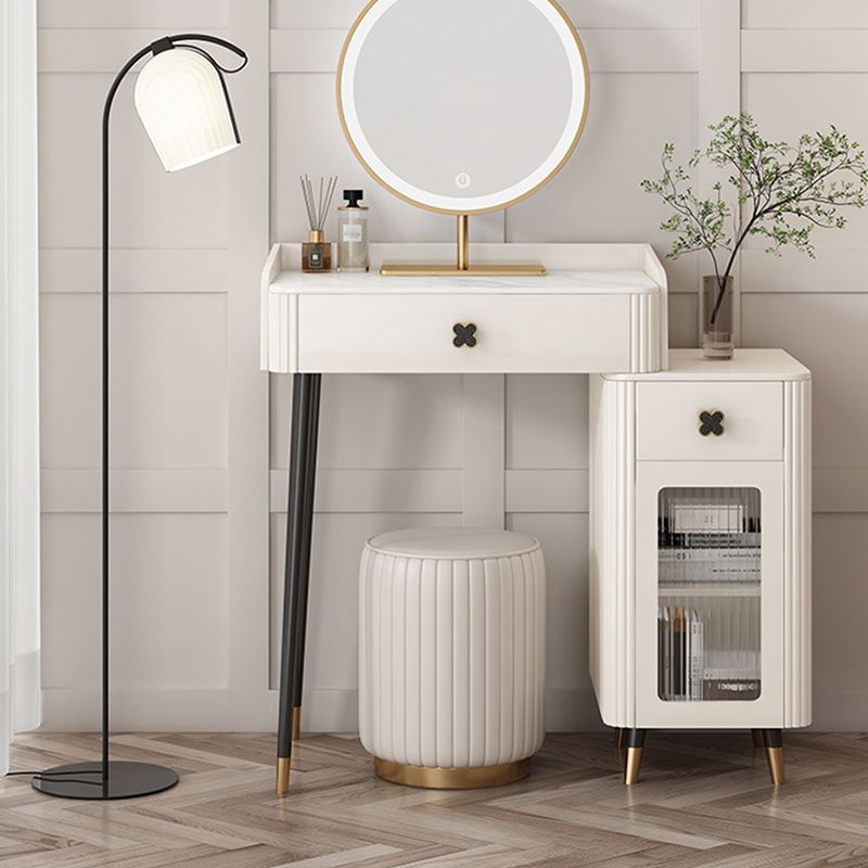 Contemporary Bedroom Storage Box Bright White Straight Feet Vanity Desk Clearhalo 'Bedroom Furniture' 'furn' 'furn_makeup_vanities' 'Furniture' 'Makeup Vanities' 'makeup_vanities' 1200x1200_67b2397e-1762-414e-9285-96c21395e5d5