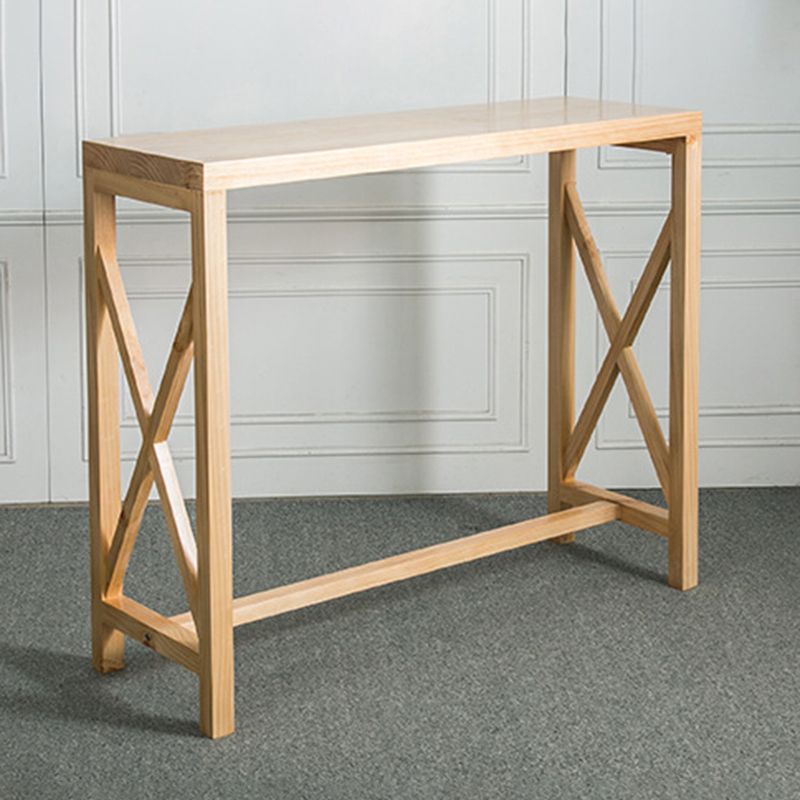 Mesa de Bar rectangular, mesa de Pub contemporánea de madera maciza para interiores