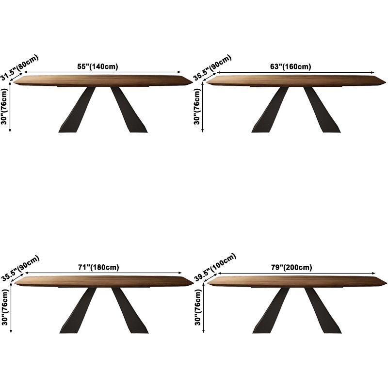 Rectangle Solid Wood Table Modern Dining Table with Metal Pedestal Base Clearhalo ' dining_table' 'Dining Tables & Seating' 'Dining Tables' 'furn' 'furn_dining_table' 'Furniture' 'furniture_dining_table' 'Kitchen & Dining Furniture' 'kitchen&dining_furn' 'kitchen' 'kitchen_dining_table' 1200x1200_67b4b952-55c3-4d2b-94dc-076a47c26c1a