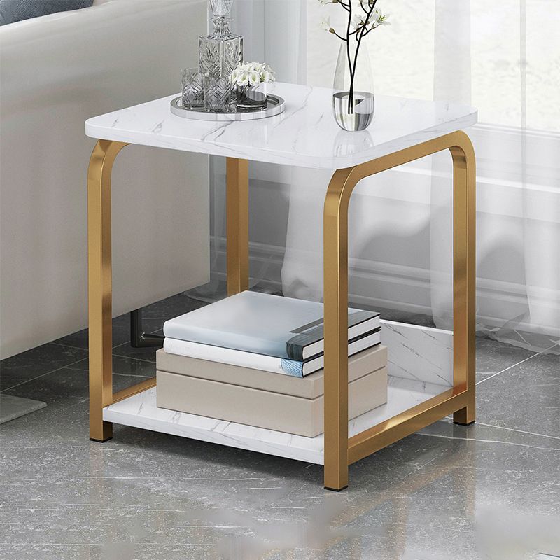 Modern Farmhouse Rectangular Wood Side End Table with Four Metal Legs Clearhalo 'Coffee & Accent Tables' 'End & Side Tables' 'end_side_tables' 'furn' 'furn_end_side_tables' 'Furniture' 'Living Room Furniture' 1200x1200_67b5152f-d83a-43e0-ab9f-cfd5bcd30e21