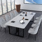 Glam Style Rectangular Office Desk Sintered Stone Writing Desk for Meeting Room