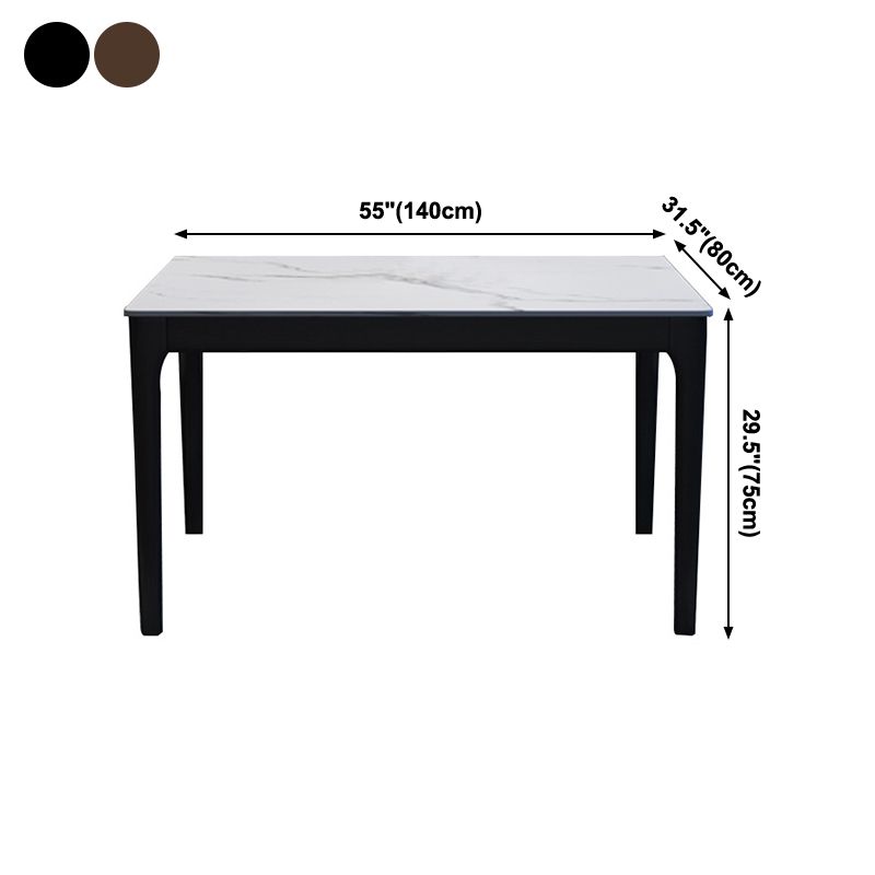 Sintered Stone Dining Table Mid-Century Modern 4 Legs Table for Dining Room Clearhalo ' dining_table' 'Dining Tables & Seating' 'Dining Tables' 'furn' 'furn_dining_table' 'Furniture' 'furniture_dining_table' 'Kitchen & Dining Furniture' 'kitchen&dining_furn' 'kitchen' 'kitchen_dining_table' 1200x1200_67b646e6-c779-4d9e-944b-f2ac4871b54b