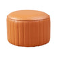 Contemporary Pouf Ottoman Faux Leather Upholstered Solid Color Round Ottoman