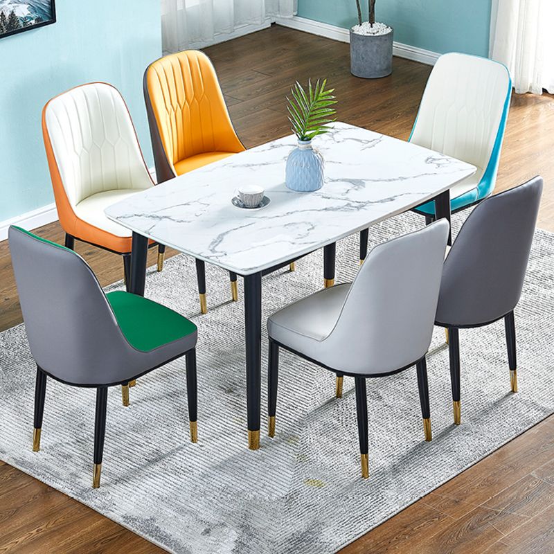Metal Base Indoor Chair 18'' Wide Parsons Leather Chair for Restaurant Clearhalo ' kitchen&dining_furn' 'Dining Chairs' 'Dining Tables & Seating' 'dining_chair' 'furn' 'furn_dining_chair' 'Furniture' 'furniture_dining_chair' 'Kitchen & Dining Furniture' 'kitchen' 1200x1200_67b7804d-c212-4c80-8ad6-a80e3692bbf8