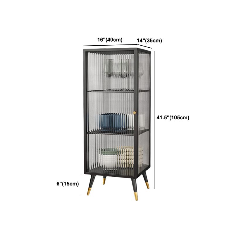 Glam Sideboard with Metal Frame Home Dining Server with Glass Door Clearhalo 'buffet_sideboard' 'Buffets & Sideboards' 'furn' 'furn_buffet_sideboard' 'Furniture' 'Kitchen & Dining Furniture' 1200x1200_67b90c61-4ec3-4623-8d8d-6bb331da4275