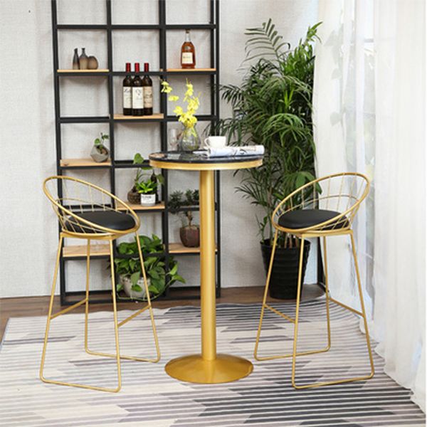Glam 1/2/3/4/5 Pieces Round Bar Table Set Fixed Table Counter Set for Dining Room Clearhalo 'Bar Furniture' 'furn' 'furn_home_bar_bar_sets' 'Furniture' 'Home Bars & Bar Sets' 'home_bar_bar_sets' 'Kitchen & Dining Furniture' 1200x1200_67b921d4-4df2-4d98-880e-457cfe9ae6c7