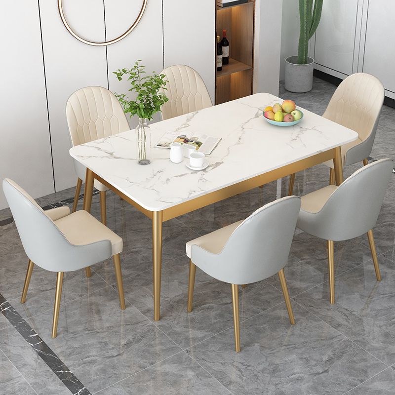 Esszimmer-Luxus-Esstisch, Küche, Stein-Esstisch mit 4 Beinen