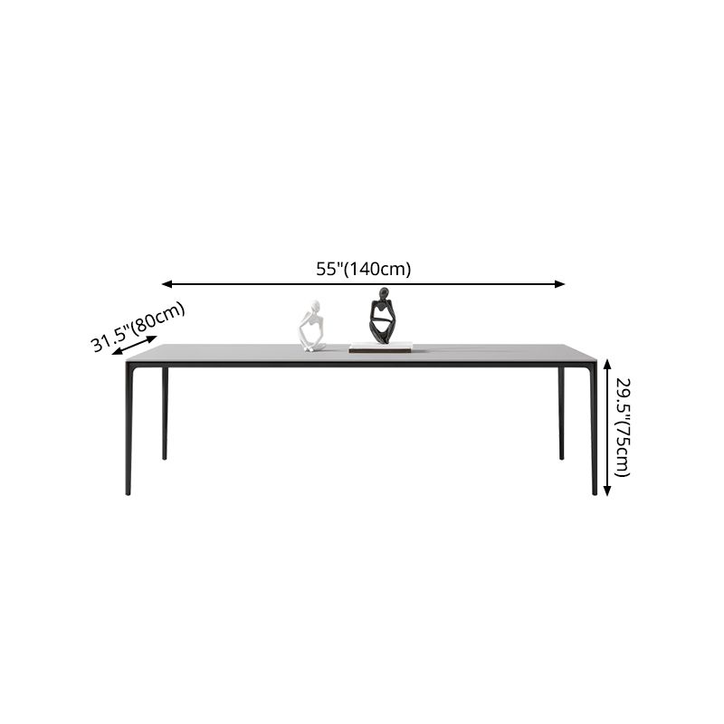 Medieval Modern Sintered Stone Table Rectangle Table with Metal 4 Legs Clearhalo ' dining_table' 'Dining Tables & Seating' 'Dining Tables' 'Furniture' 'furniture_dining_table' 'Kitchen & Dining Furniture' 'kitchen&dining_furn' 'kitchen' 'kitchen_dining_table' 1200x1200_67b94da5-d82e-4718-96e7-b9e67054da21