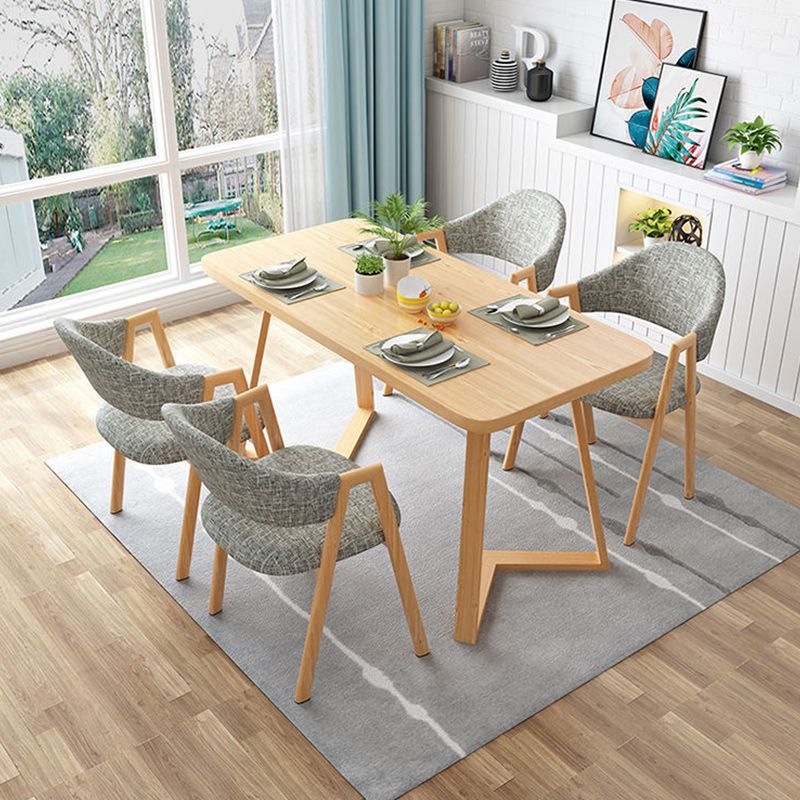 Modern 1/2/5 Pieces Dining Set Rectangle Wood Dining Table Set for Dining Room Clearhalo 'Dining Room Sets' 'Dining Tables & Seating' 'dining_room_set' 'furn' 'furn_dining_room_set' 'Furniture' 'furniture_dining_room_set' 'Kitchen & Dining Furniture' 'kitchen&dining_furn' 'kitchen' 1200x1200_67b9d5ed-a0c5-4afb-bb33-f3304653835e