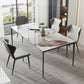 Modern Dining Table Set 1/5/7 Pcs Stone Dining Table with Wingback Chairs