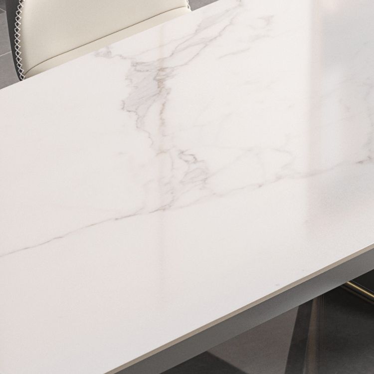 Rectangular Modern Sintered Stone Dining Room Set Dining Furniture Set with Metallic Base Clearhalo 'Dining Room Sets' 'Dining Tables & Seating' 'dining_room_set' 'furn' 'furn_dining_room_set' 'Furniture' 'furniture_dining_room_set' 'Kitchen & Dining Furniture' 'kitchen&dining_furn' 'kitchen' 1200x1200_67babd70-1b56-4743-94bc-b573382651a2