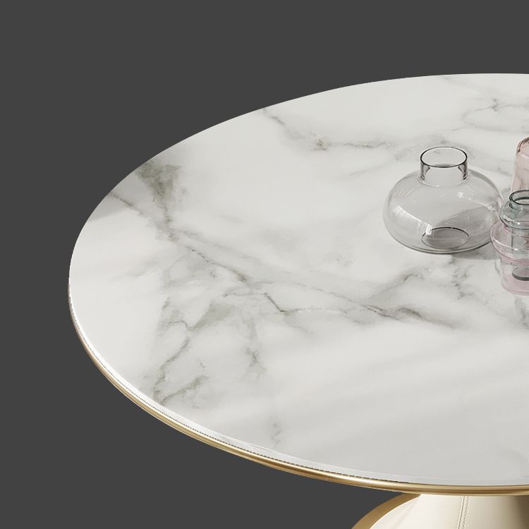 Round Glam Dining Room Set 1/4/5/9 Pcs Sintered Stone Dining Table and Chairs Clearhalo 'Dining Room Sets' 'Dining Tables & Seating' 'dining_room_set' 'furn' 'furn_dining_room_set' 'Furniture' 'Kitchen & Dining Furniture' 1200x1200_67bb5dd1-9850-48da-af91-14330d7b4288