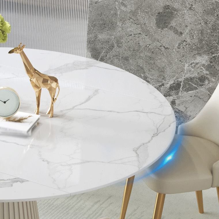 Glam 1/4/5/7 Pieces Leather Dinette Set with Sintered Stone Top Scalable Dining Table Set Clearhalo 'Dining Room Sets' 'Dining Tables & Seating' 'dining_room_set' 'furn' 'furn_dining_room_set' 'Furniture' 'furniture_dining_room_set' 'Kitchen & Dining Furniture' 1200x1200_67bb7fde-4db6-416c-bca8-afdfaa0bbfec