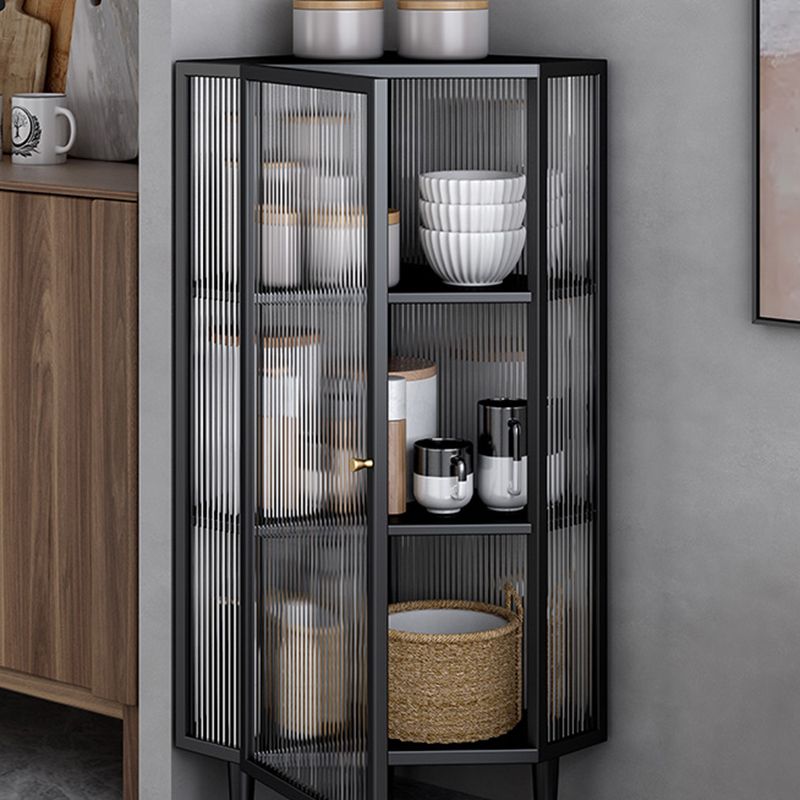 Modern China Cabinet Metal Corner Unit Storage Cabinet for Dining Room Clearhalo 'Display & China Cabinets' 'display_china_cabinets' 'furn' 'furn_display_china_cabinets' 'Furniture' 'Kitchen & Dining Furniture' 1200x1200_67bbe7e6-cc1a-49e9-86d5-7da1145840b2