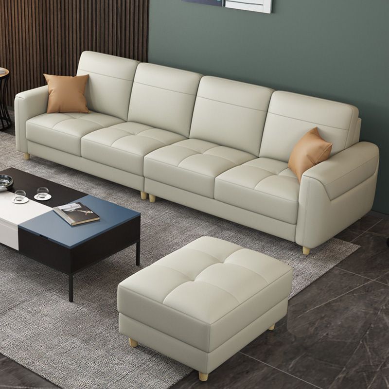 Canapé en cuir glamour contemporain avec oreillers de boîtier siège pour le salon