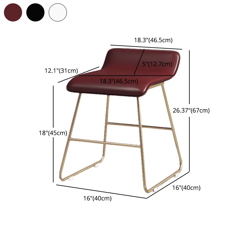 Glam Counter Round Bar Stool Armless Leather Bar Stool with Footrest Iron Base Clearhalo 'Bar Furniture' 'Bar Stools' 'bar_stools' 'furn' 'furn_bar_stools' 'furniture_bar_stools' 'Kitchen & Dining Furniture' 'kitchen&dining_furn' 'kitchen' 'kitchen_furn' Furniture' 1200x1200_67be3c42-b9b1-4f9d-a1d4-63636e3c1054