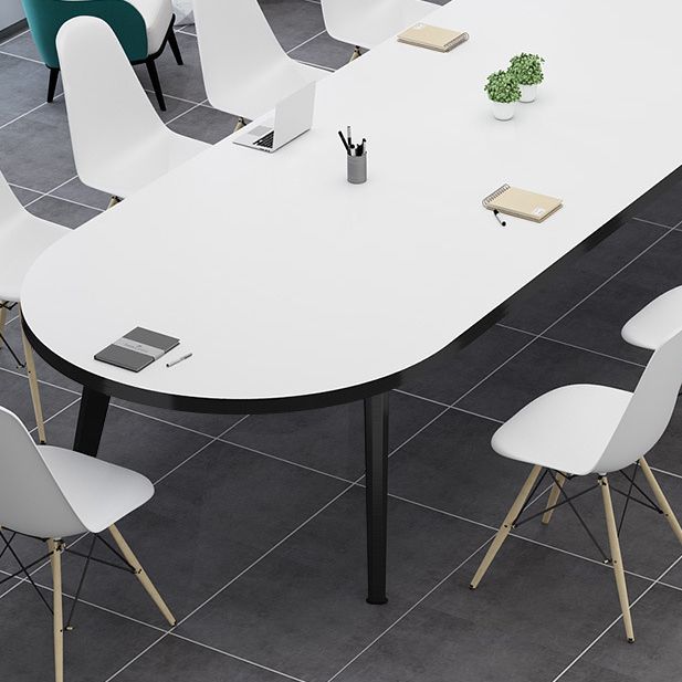 Desa di scrittura ovale per ufficio moderna camera da letto scrivania artificiale in legno artificiale