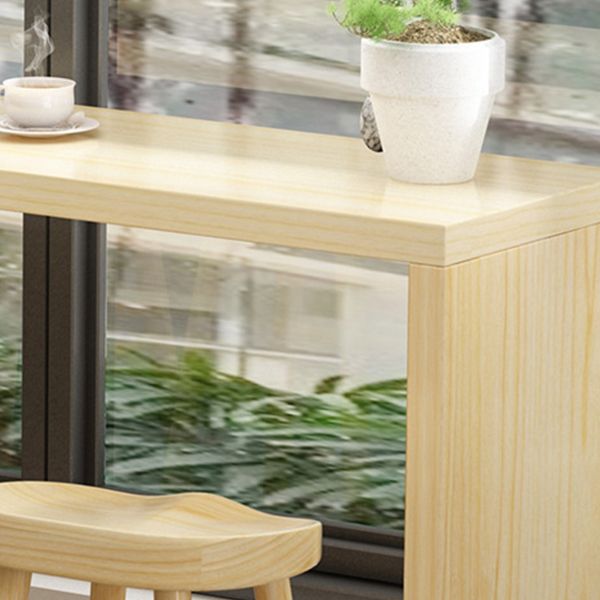 Modern Style 1/2/5/9 Pieces Bar Table Set Rectangle Bar Table with Wooden Stools