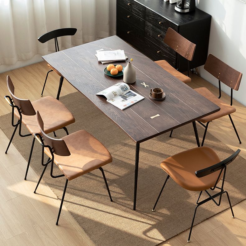 Metal Industrial Rectangle Dining Table Solid Wood Top Table with Legs Clearhalo ' dining_table' 'Dining Tables & Seating' 'Dining Tables' 'furn' 'furn_dining_table' 'Furniture' 'furniture_dining_table' 'Kitchen & Dining Furniture' 'kitchen&dining_furn' 'kitchen' 'kitchen_dining_table' 1200x1200_67beaca3-8924-466d-a78a-60d409f45869