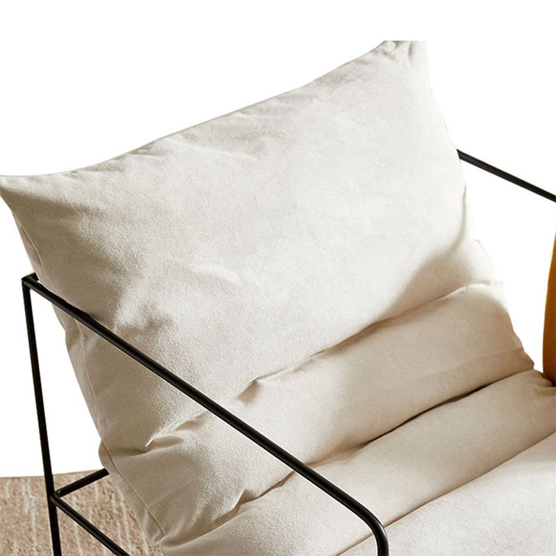 Industrial Style 26.77 " Wide Cotton Blend Sponge Metal Square Arm Chair