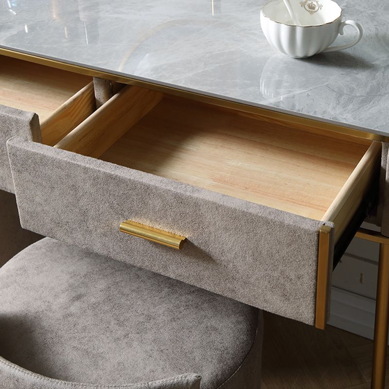 Holz- und Schiefer -Make -up -Eitelkeitstisch Tisch Glam Make -up Eitelkeitstisch