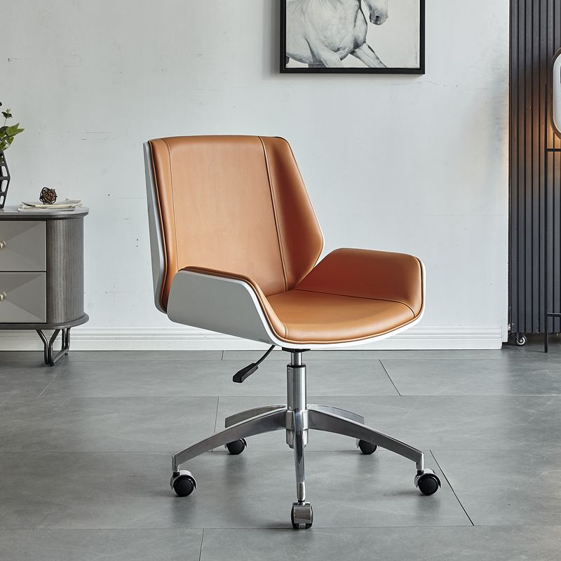 Low Back Office Chair Armless Leather Desk Chair with Wheels Clearhalo 'furn' 'furn_office_chair' 'Furniture' 'Office Chairs' 'Office Furniture' 'office_chair' 1200x1200_67c048ee-1a9a-4407-a2d2-5a6a5dee6f4f