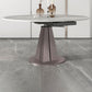 Round Steel Pedestal Dining Table Modern Dining Table with Leaf Extension Clearhalo 'Dining Tables & Seating' 'Dining Tables' 'dining_table' 'furn' 'furn_dining_table' 'Furniture' 'Kitchen & Dining Furniture' 1200x1200_67c21401-ed3e-44b8-9b5c-a041279b4f86