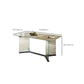 Modern Dining Set 1/7 Pcs Glass Base Dining Table with Solid Wood Arm Chairs