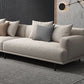 Modern Fabric Sofa Recessed Arm Seating with Pillows in White