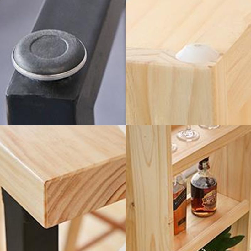 Industrial Pine Wood Bar Dining Table Rectangle Indoor Bistro Table with Shelf Clearhalo 'Bar Furniture' 'Bar Tables' 'bar_tables' 'furn' 'furn_bar_tables' 'Furniture' 'furniture_bar_tables' 'Kitchen & Dining Furniture' 1200x1200_67c86aae-4901-4285-8ca4-5e0189c7f834