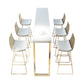 Rectangle White Top Counter Table Metal Legs Glam Style Bar Table, Only Table Clearhalo 'Bar Furniture' 'Bar Tables' 'bar_tables' 'furn' 'furn_bar_tables' 'Furniture' 'furniture_bar_tables' 'Kitchen & Dining Furniture' 1200x1200_67c8aef3-b3a0-4b62-9e4f-8384f95edeb8