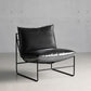 Genuine Leather Armless Chair 33.07" Wide Chair for Living Room