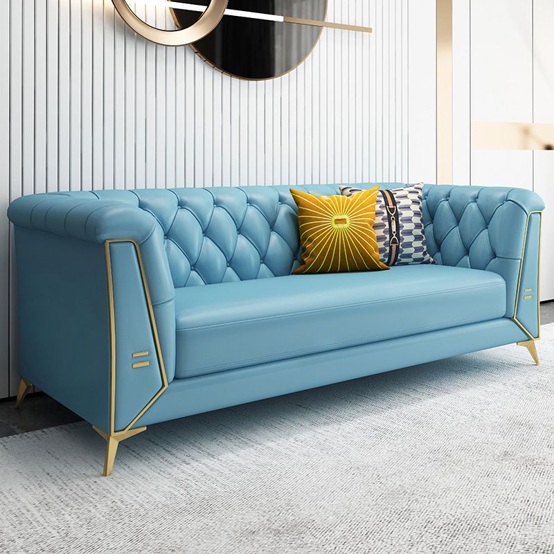 Sofá de brazo de esmoquin de cuero con faux contemporáneo de 30.7 "para sala de estar para sala de estar